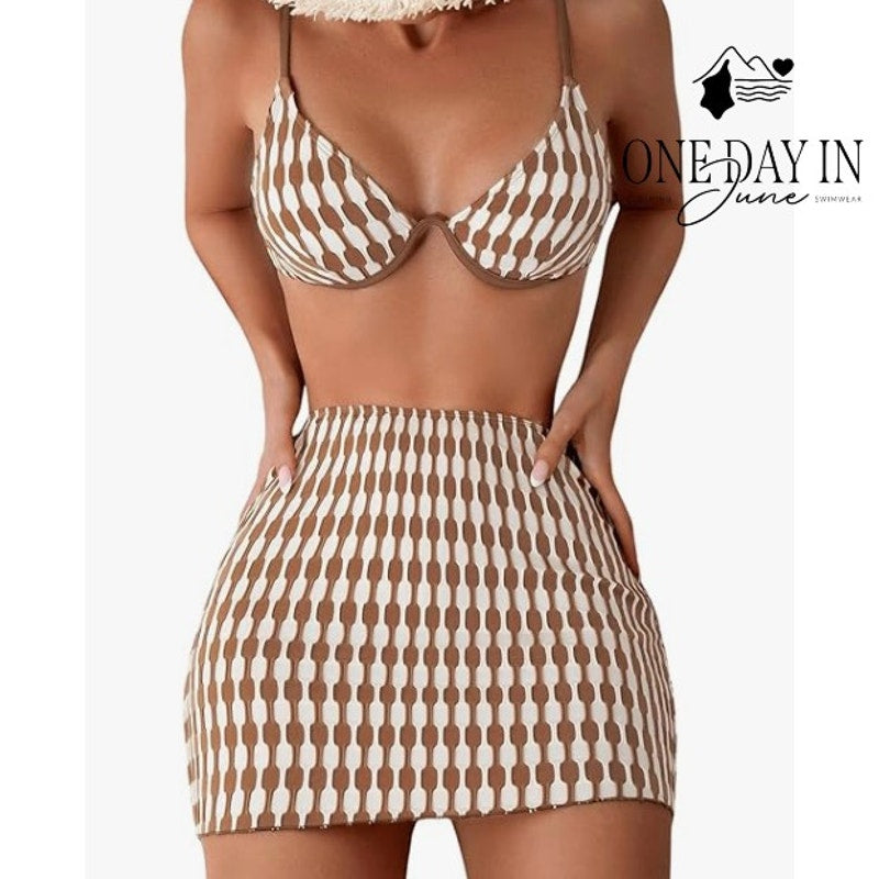 Charmo Underwire 3 Piece Bikini Swimsuit Size M