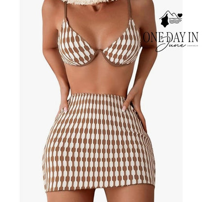 Charmo Underwire 3 Piece Bikini Swimsuit Size M