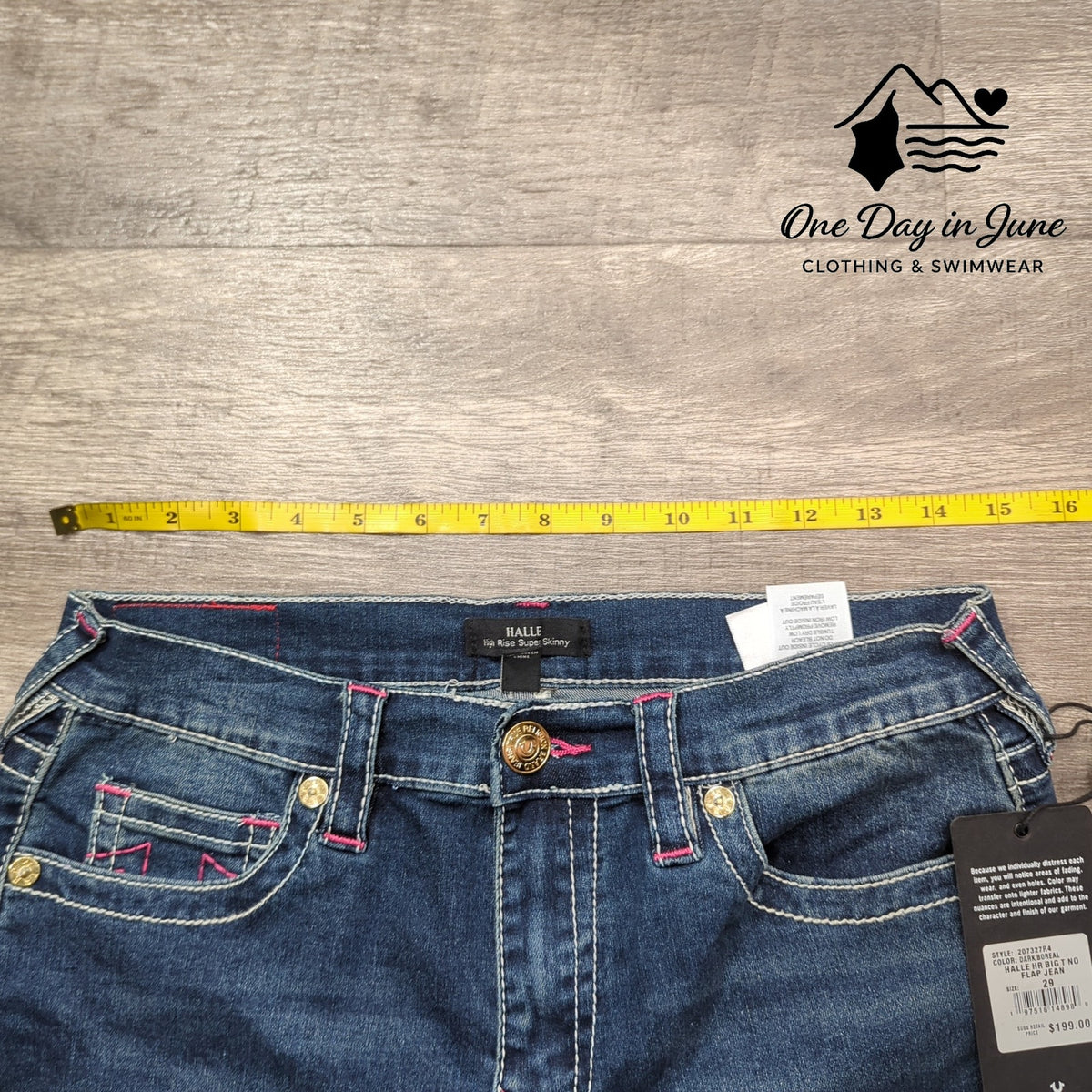 True Religion Halle High Rise Super Skinny Flap Jeans Dark Boreal NWT Size 8
