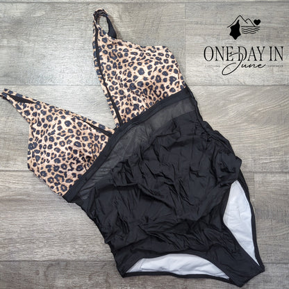 CharmLeaks Mesh Cut Out One Piece Swimsuit Size XL