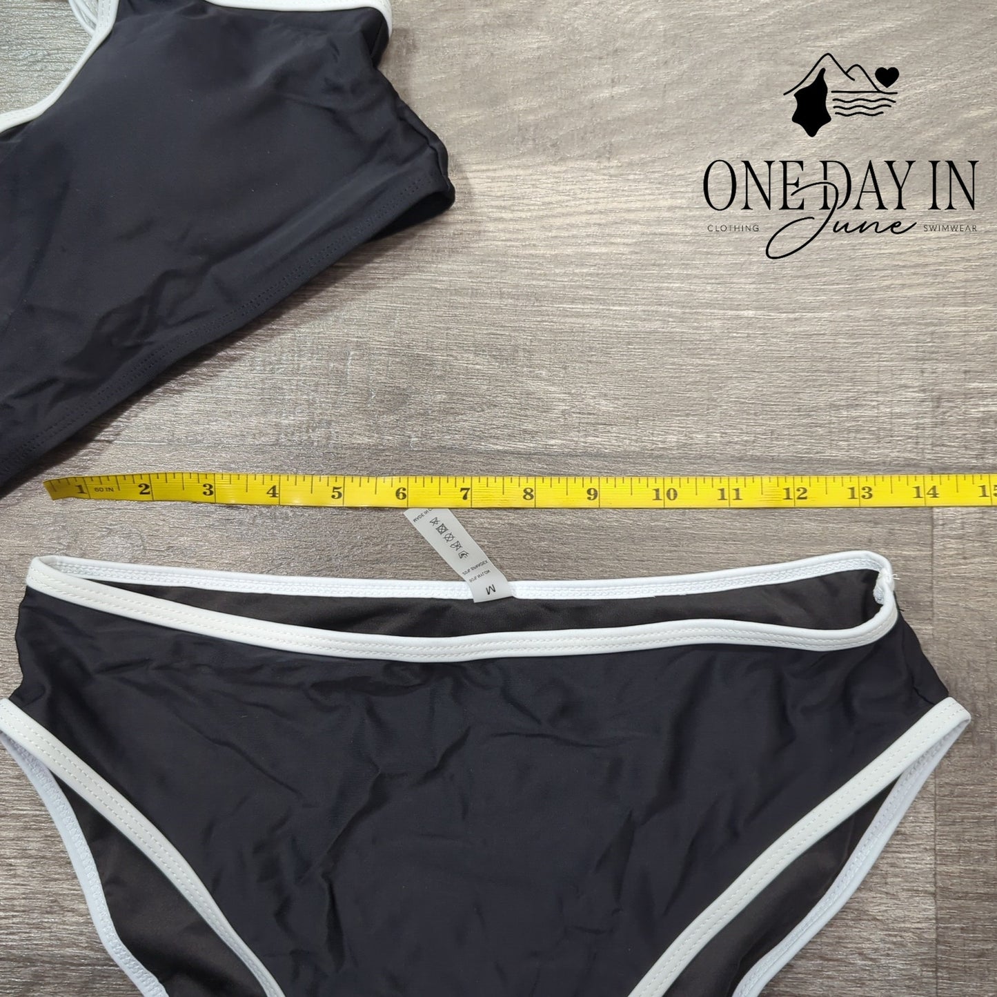 Aleumdr High Waist Crop Bikini Swimsuit Size M