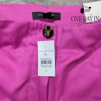 Ann Taylor High Rise Linen Crop Pants Size 6