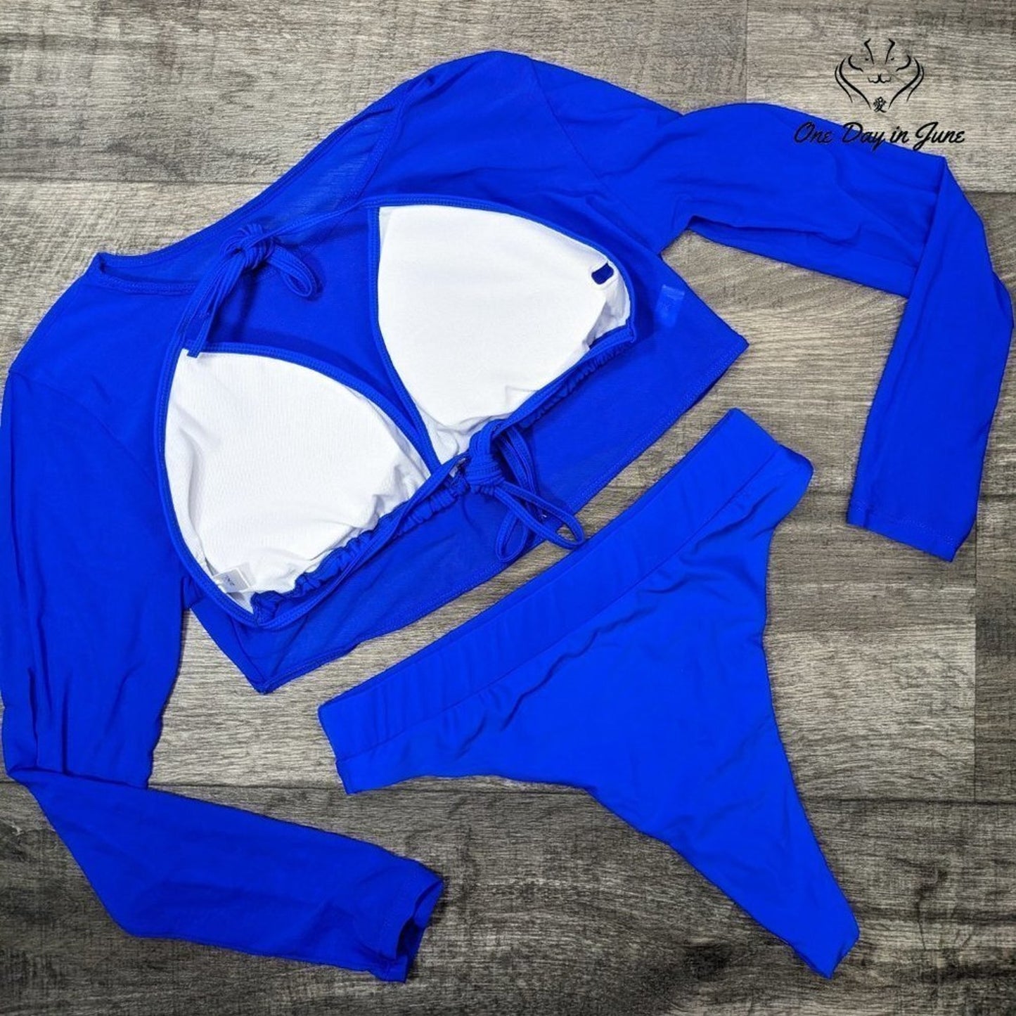 Meyeeka 3 Piece Rashguard Bikini Swimsuit Size 2XL