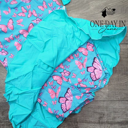 Charmo Rashguard Boyshort Skirted Tankini Swimsuit Size M