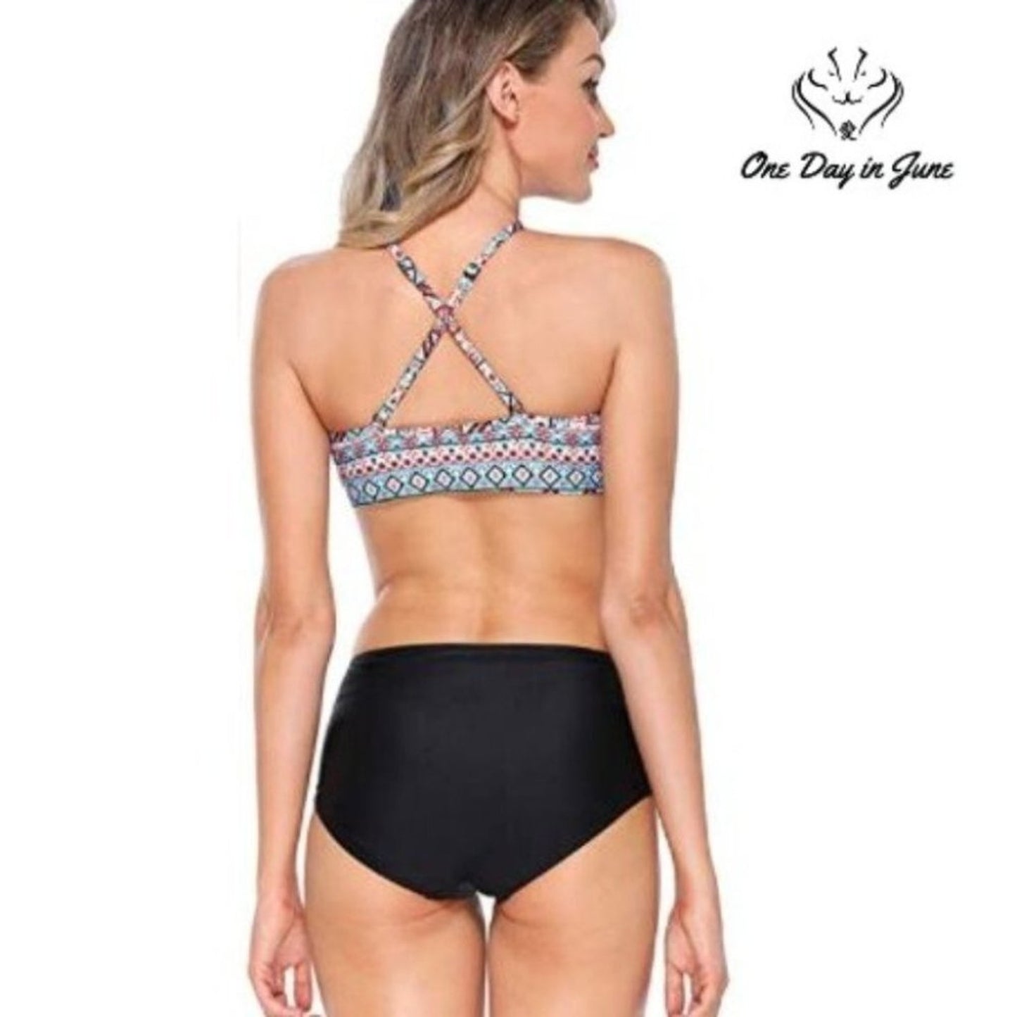 Charmleaks High Neck Halter Bikini Swimsuit Size L