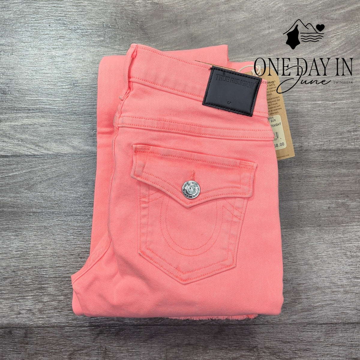 True Religion Cora Crop Straight Jeans Desert Sun Pink NWT $158 Size 23 (00)