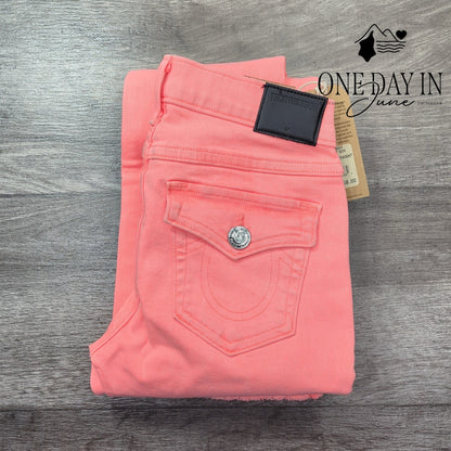 True Religion Cora Crop Straight Jeans Desert Sun Pink NWT $158 Size 23 (00)