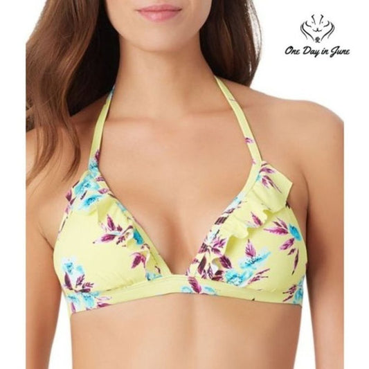 Sugar Beach Floral Triangle Bikini Top Size M