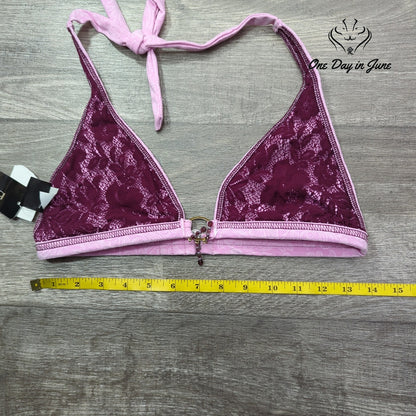 bebe Reversible Halter Bikini Top Size L