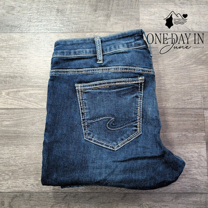 Silver Jeans Co Britt Curvy Low Rise Slim Bootcut Jeans NWT Size 34X31 (16)