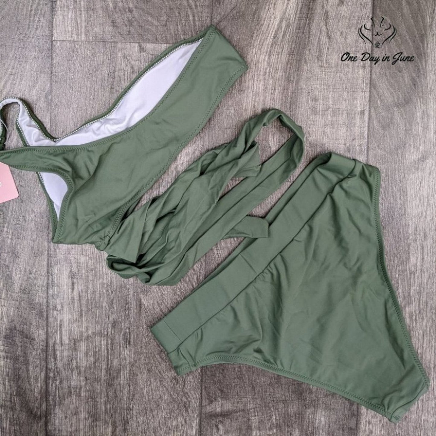 Byoauo One Shoulder Wrap Bikini Swimsuit Size M