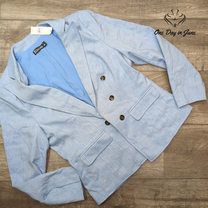 New York & Company 7th Avenue Blazer Light Blue Double Breasted NWT Size 12