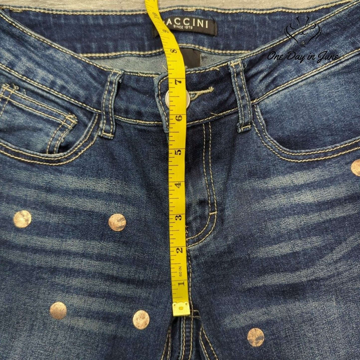 Baccini Petite Polka Dot Cropped Jeans Size 2P