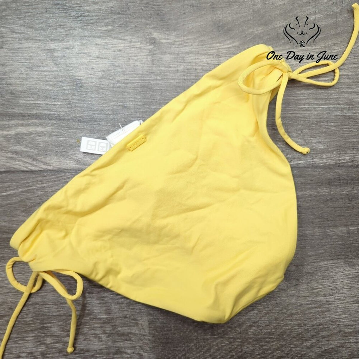 Roxy So Beach Classics Bikini Bottom Banana Cream Yellow Side Tie NWT Size XS