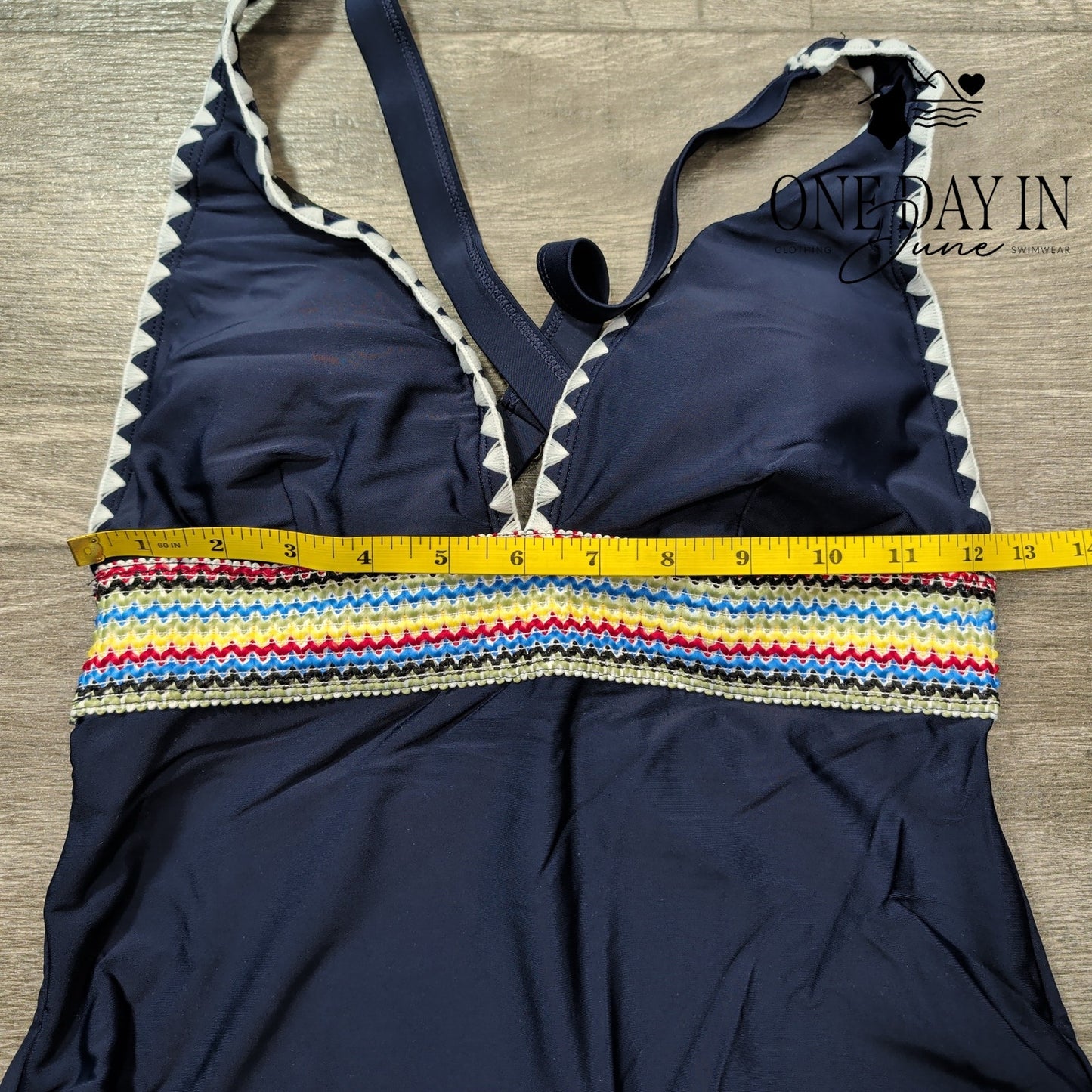 Aimage V Neck One Piece Swimsuit Size S