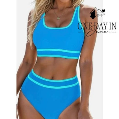 Blooming Jelly High Waist Crop Bikini Swimsuit Size S