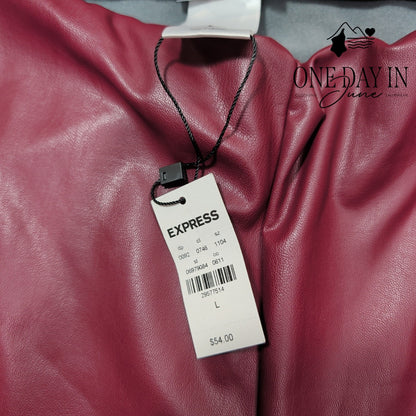 Express High Waist Pull On Faux Leather Ankle Pants Size L