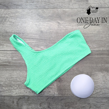 CharmLeaks Smocked One shoulder Bikini Top Size S