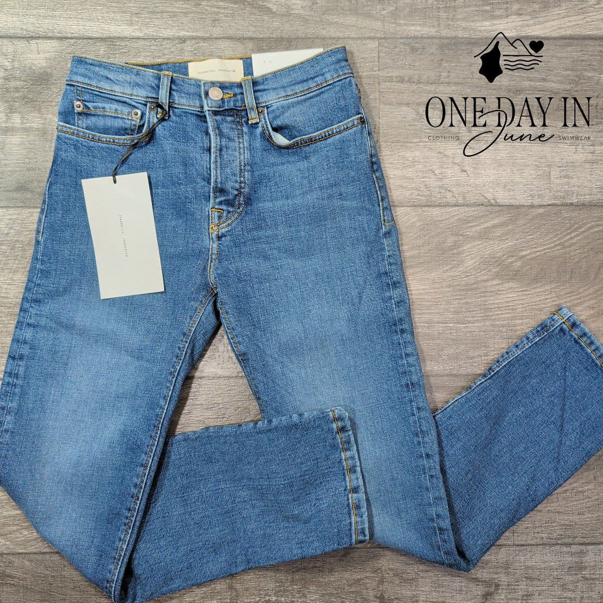 Jeanerica CW002 Classic Straight Leg Jeans Mid Vintage NWT Size 0 (25)