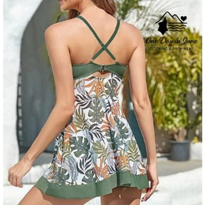 EtoMax Knot Fron Boy Short Sheer Tankini Swimsuit Size XL