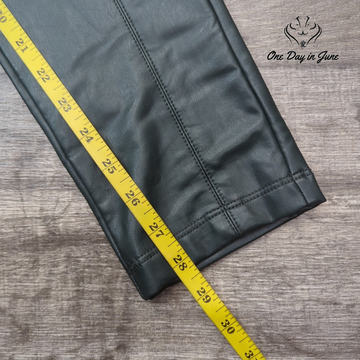 21 Saints Faux Leather Skinny Pants Dark Forest Green Side Zip Size L