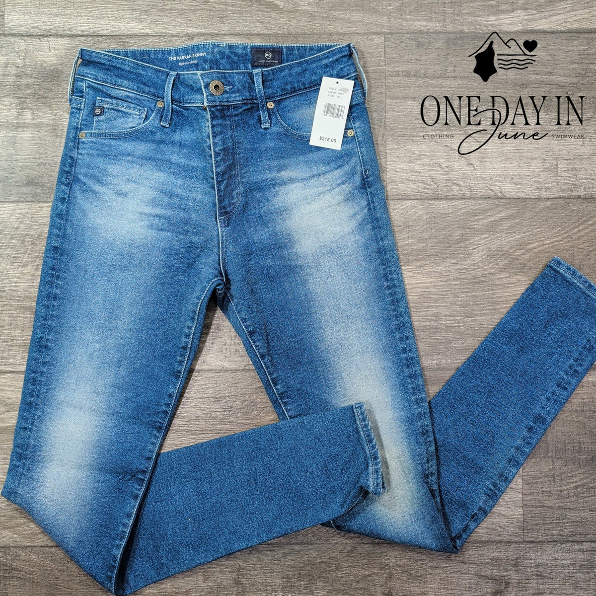 AG Adriano Goldschmied The Farrah High Rise Skinny Jeans Blue NWT Size 4 (27)