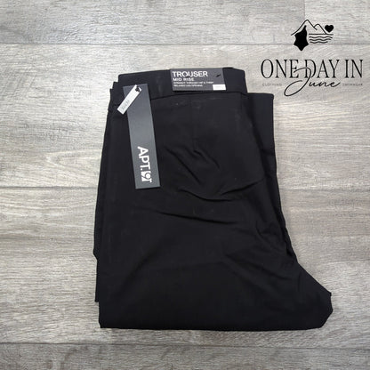 Apt. 9 Mid Rise Straight Leg Trouser Pants Black Petite Short NWT Size 8Ps