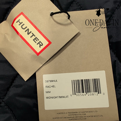 Hunter Rachel Quilted Jacket Navy Blue Corduroy Collar NWT Size M