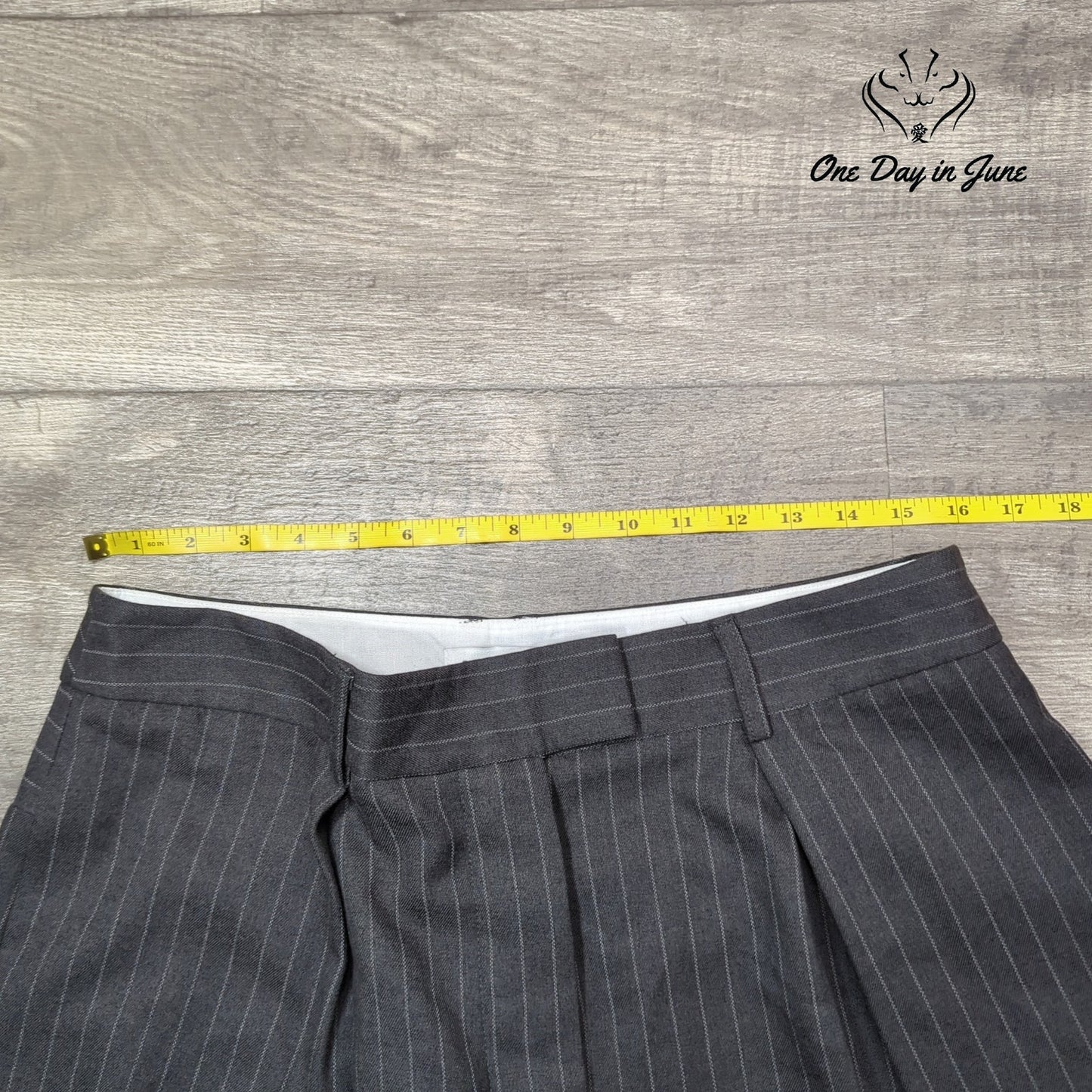 Topshop Wide Leg Pin Stripe Button Fly Pants Size 12