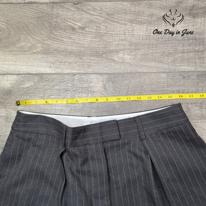 Topshop Wide Leg Pin Stripe Button Fly Pants Size 12