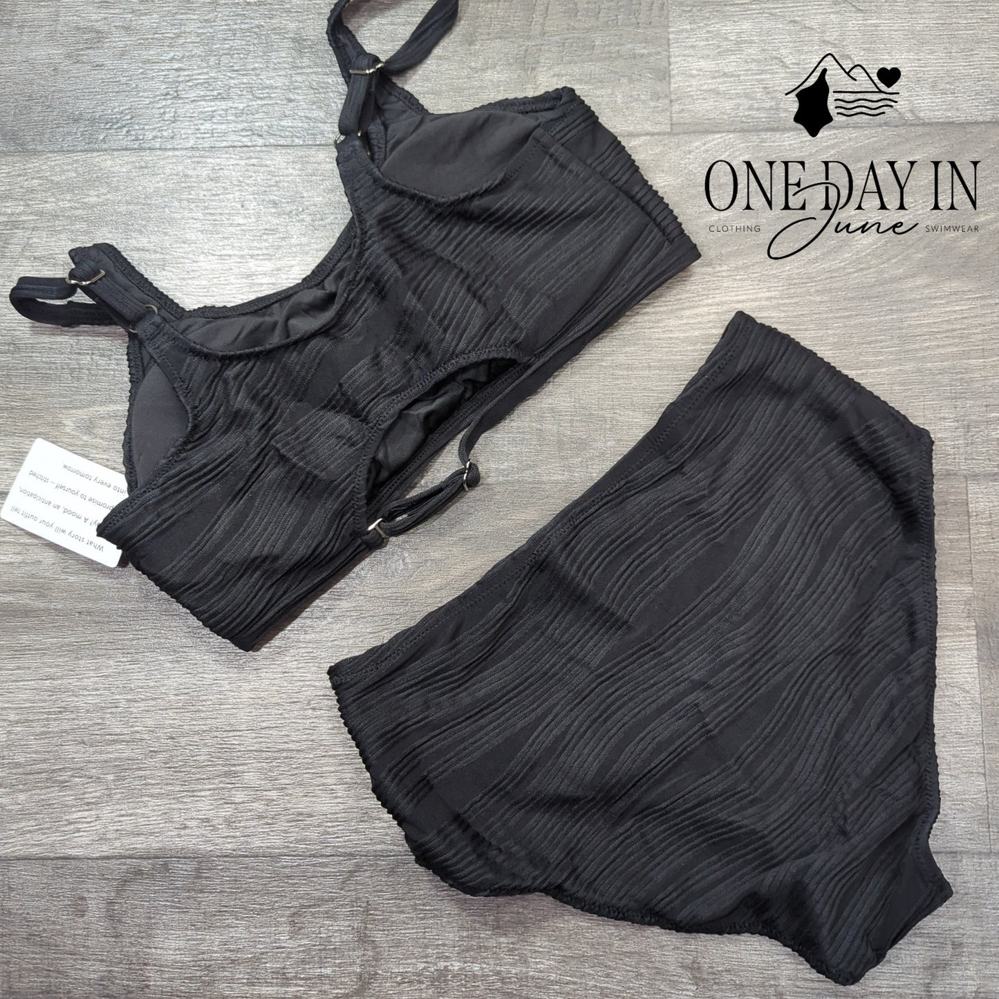 Vimpunec Textured High Waist Bikini Swimsuit Size M