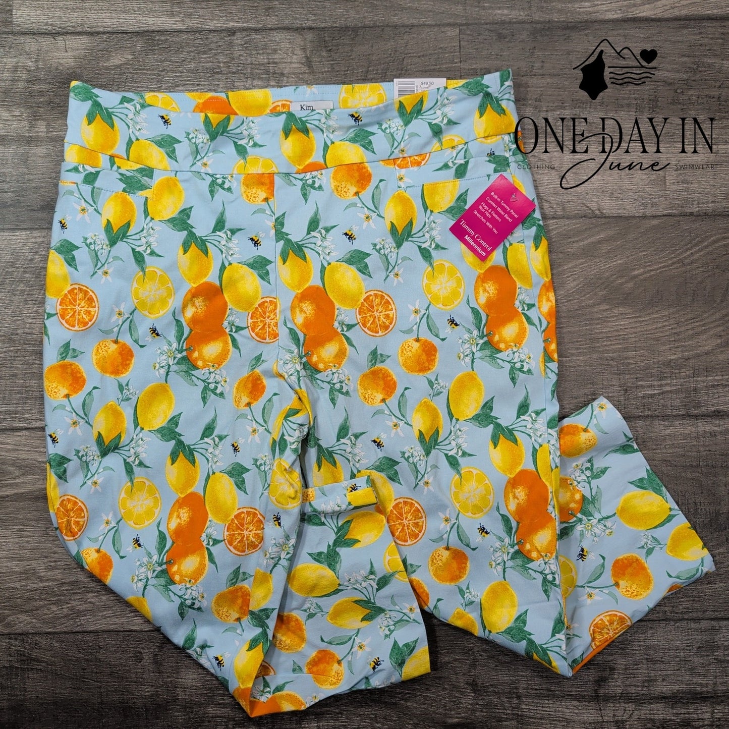Kim Rogers Lemons Capri Pants Size 14