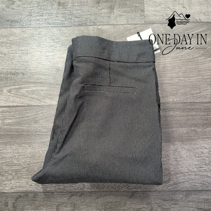 Jules & Leopold Pull On Slim Ankle Pants Black White Button Detail NWT Size M