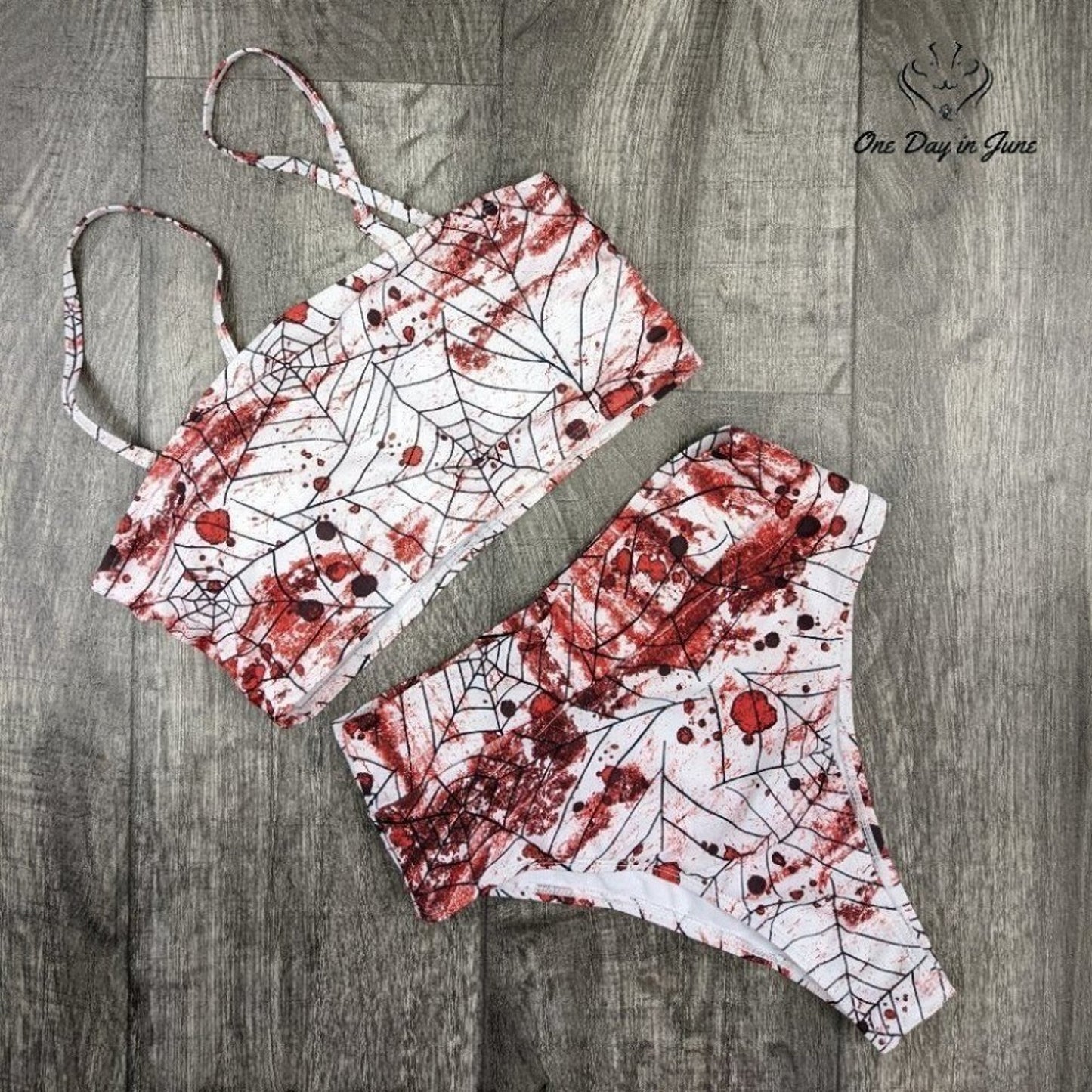 Pink Queen Removable Strap High Waist Bikini Swimsuit Size M