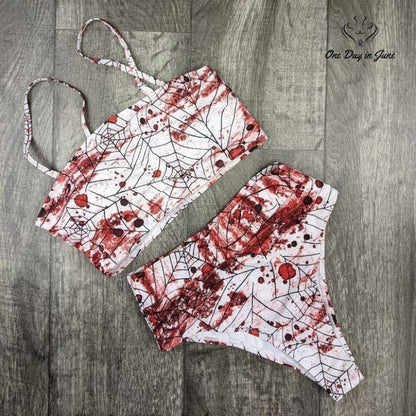 Pink Queen Removable Strap High Waist Bikini Swimsuit Size M