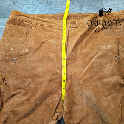 August Silk Logic Suede Pants Size 14