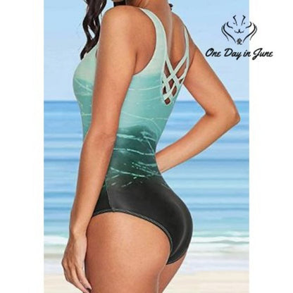 Celendi Athletic Cage Back One Piece Swimsuit Size S
