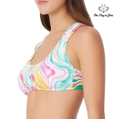 Sugar Beach Tie Dye Bralette Bikini Top Size XL