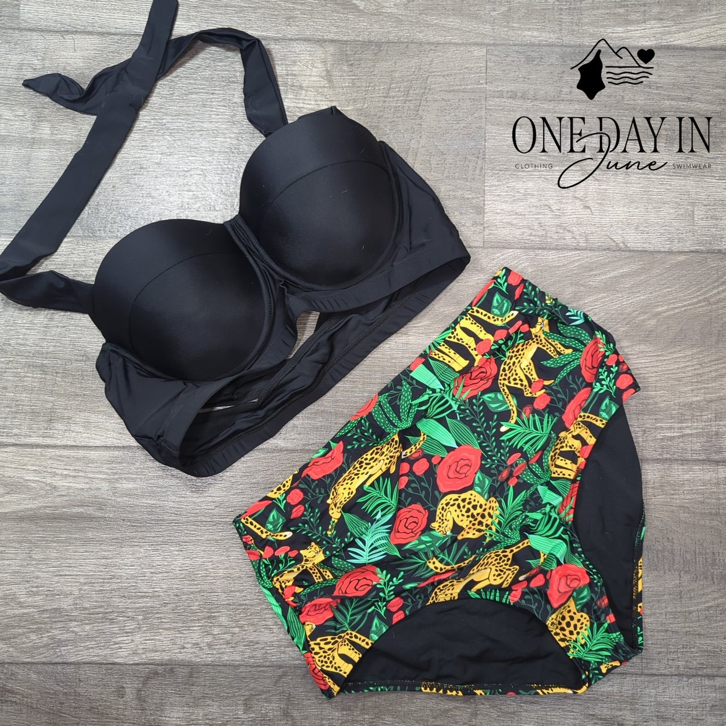 Angerella Halter Molded Cup High Waist Bikini Swimsuit Size XL