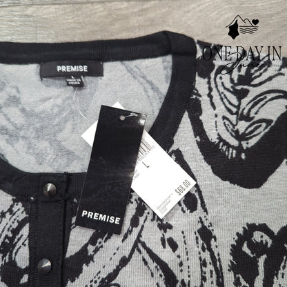 Premise Studio Snap Front Swetaer Size L