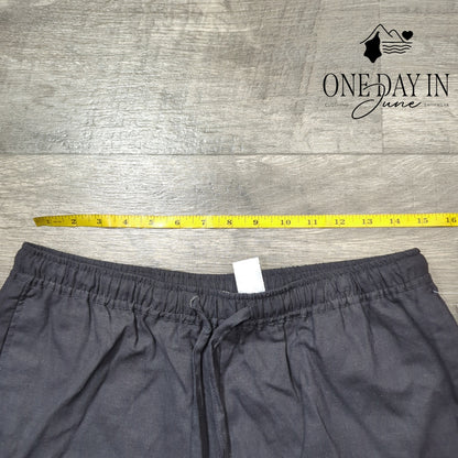 Sag Harbor Petite Pull On Crop Linen Pants Size S