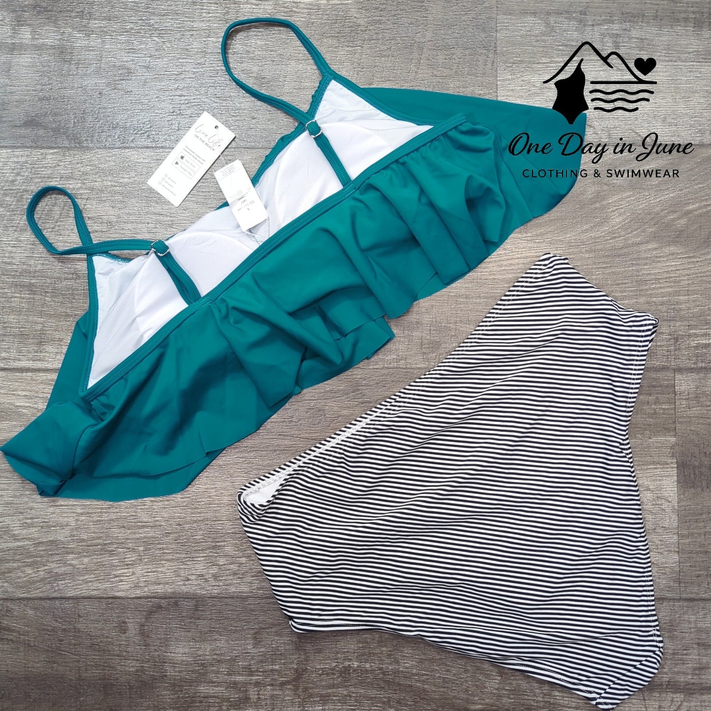 Cupshe High Waist Flounce Bikini Swimsuit Size L