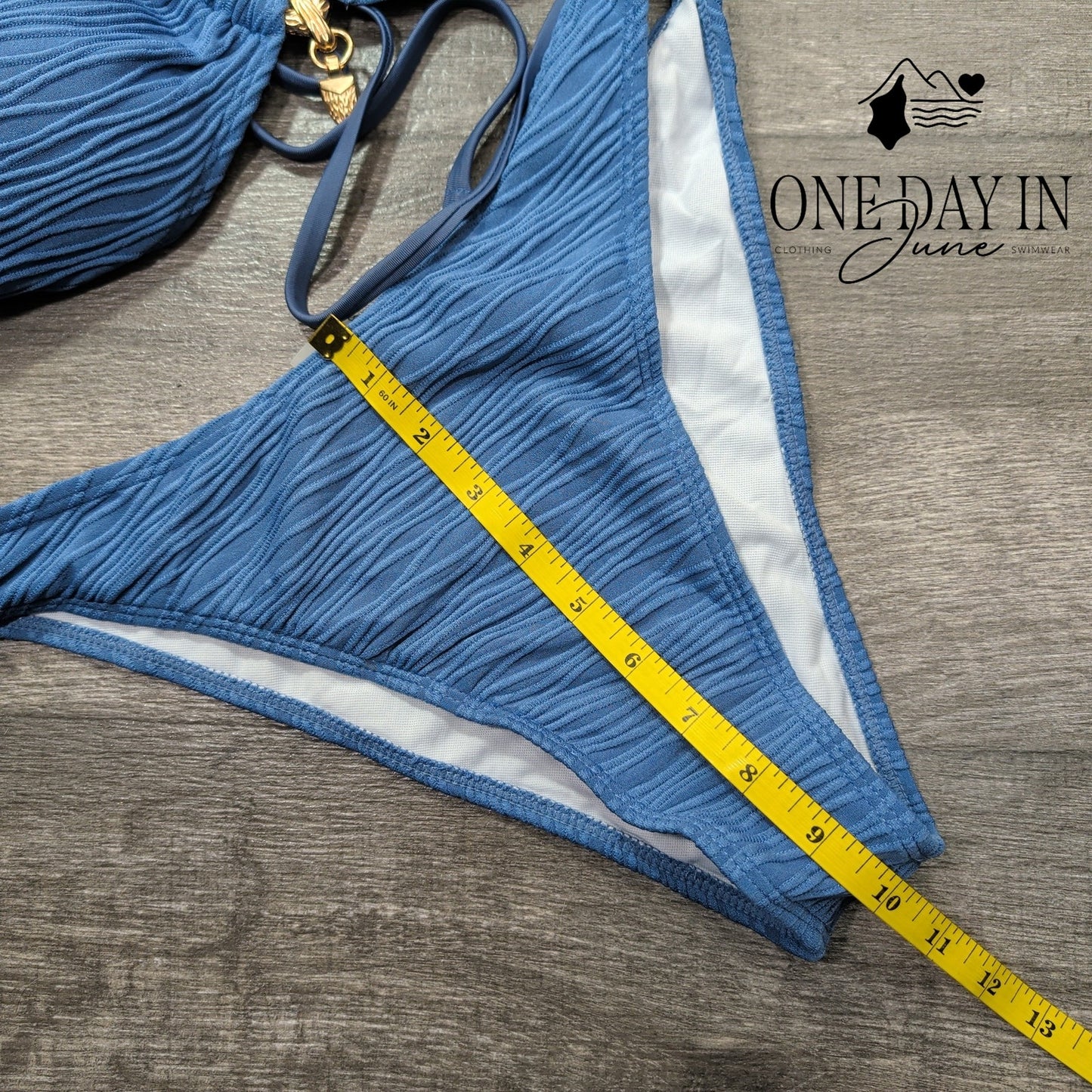 Sweatyrocks Textured Bandeau Bikini Swimsuit Size L