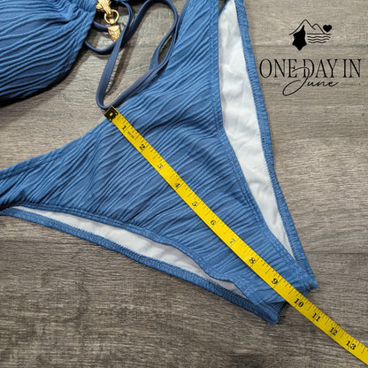 Sweatyrocks Textured Bandeau Bikini Swimsuit Size L