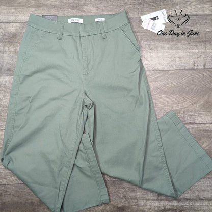 Nine West Chino Wide Leg Crop Pants Agave Green High Rise NWT Size 6