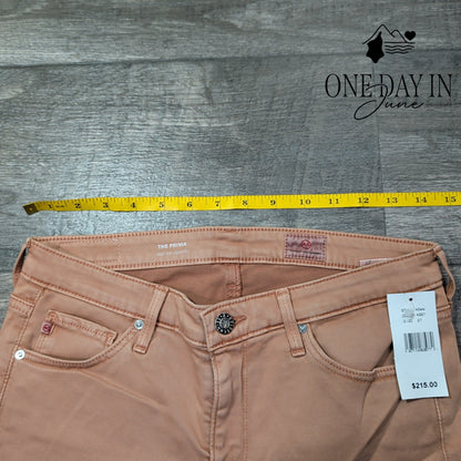 AG Adriano Goldschmied The Prima Mid Rise Cigarette Jeans Pink NWT Size 4 (27)