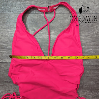 Aleumdr Strappy Back Cut Out Thong One Piece Swimsuit Size S