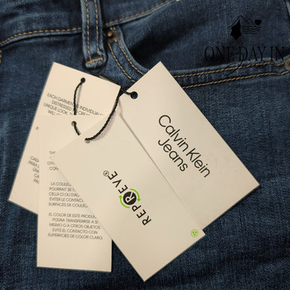 Calvin Klein Plus Size Mid Rise Skinny Distressed Jeans Blue NWT Size 20W