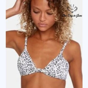 RVCA Animal Instincts Trilette Bikini Top Leopard Print NWT $55 Size XL