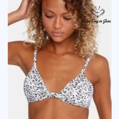 RVCA Animal Instincts Trilette Bikini Top Leopard Print NWT $55 Size XL